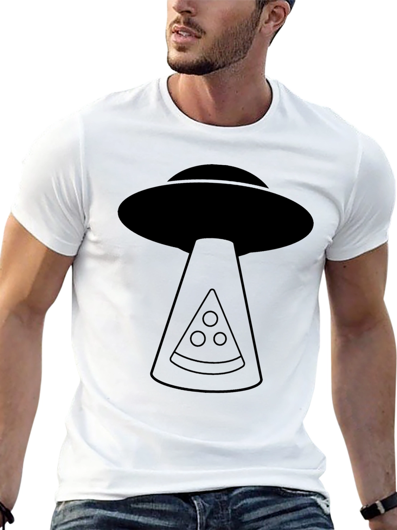 UFO Pizza Abduction Graphic T-Shirt