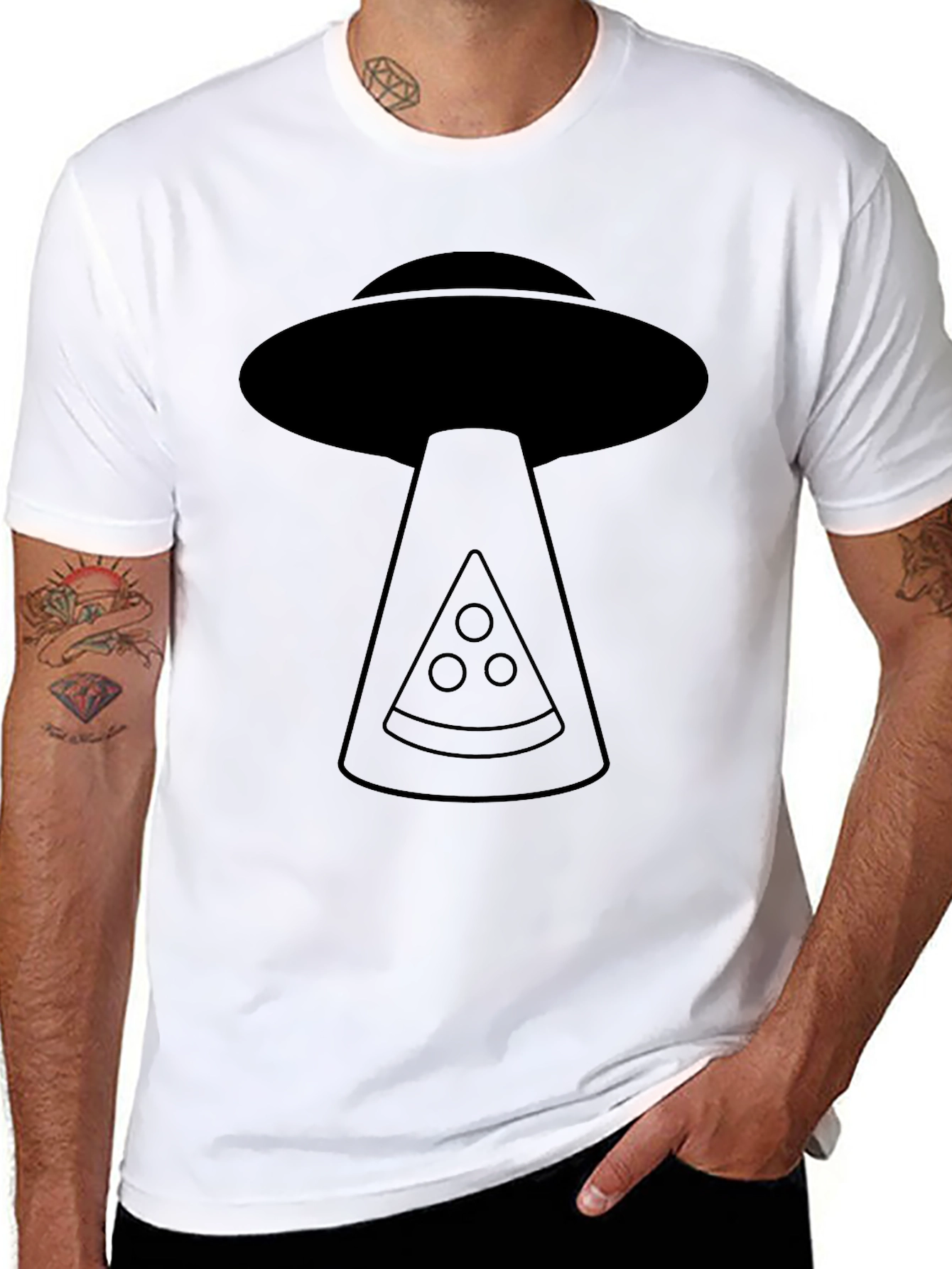 UFO Pizza Abduction Graphic T-Shirt