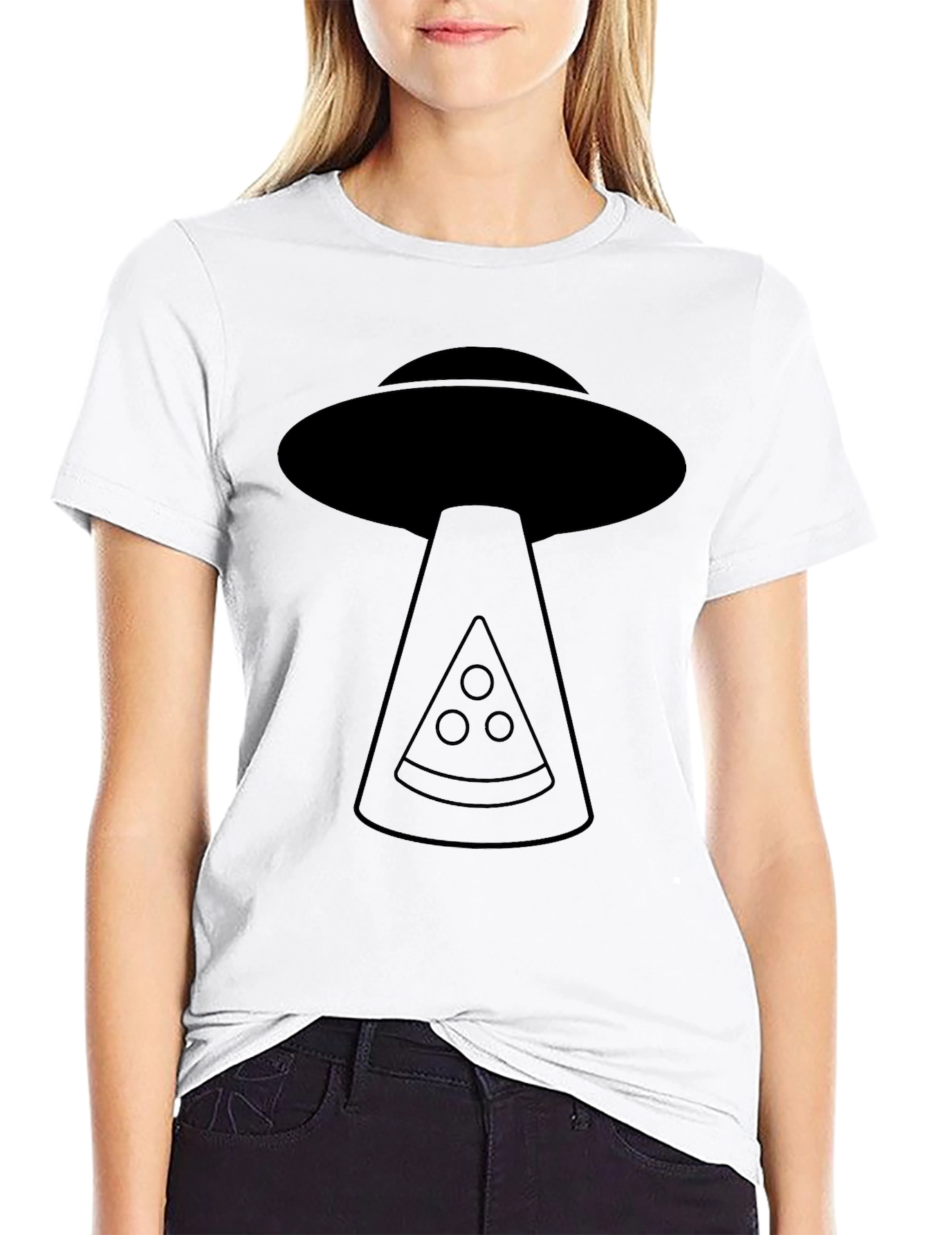 UFO Pizza Abduction Graphic T-Shirt