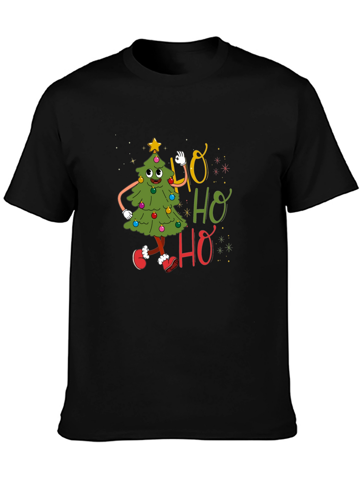Festive Ho Ho Ho Christmas Tree Graphic Tee