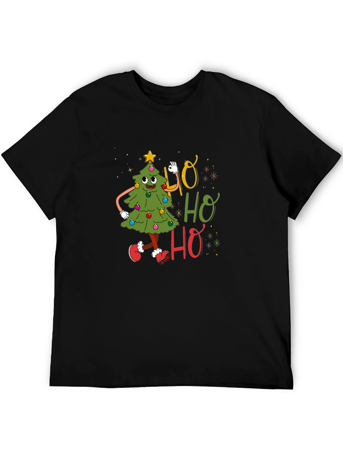 Festive Ho Ho Ho Christmas Tree Graphic Tee