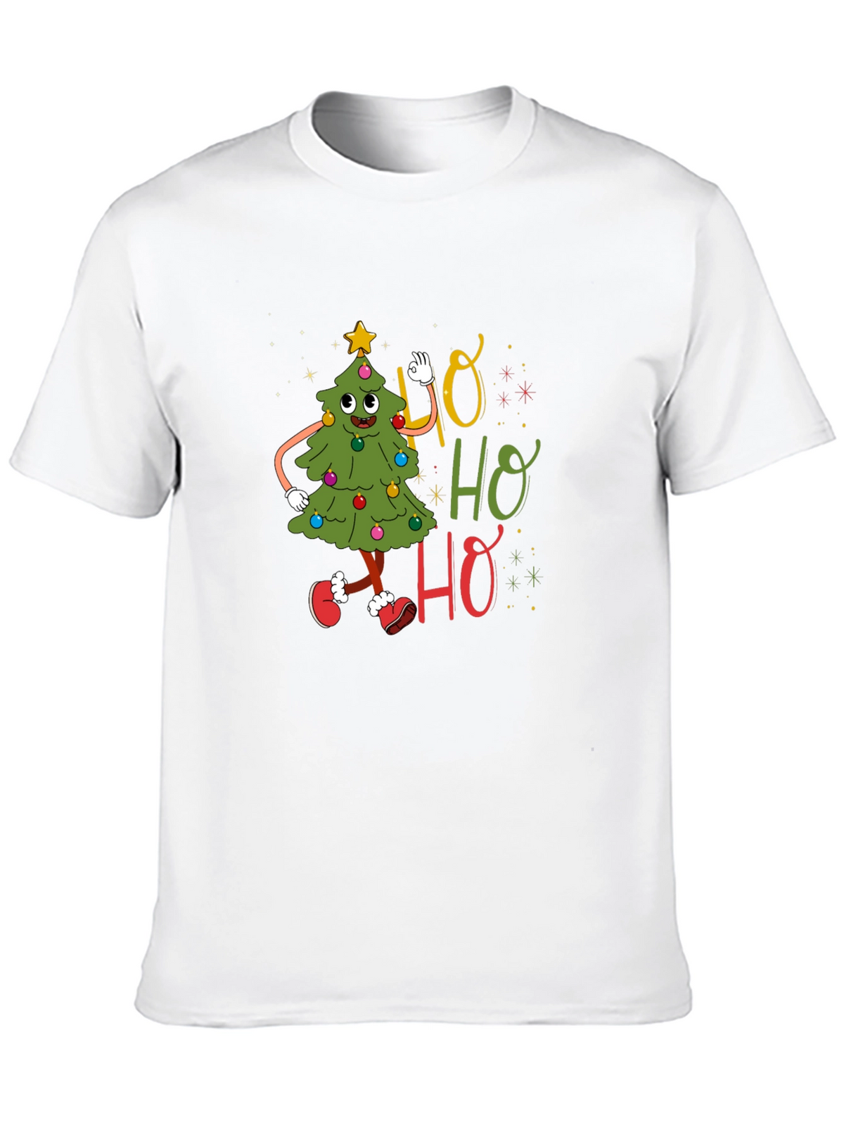 Festive Ho Ho Ho Christmas Tree Graphic Tee