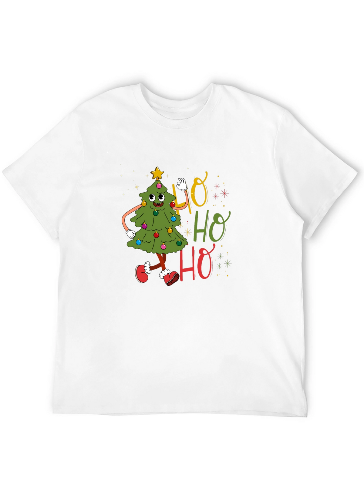 Festive Ho Ho Ho Christmas Tree Graphic Tee