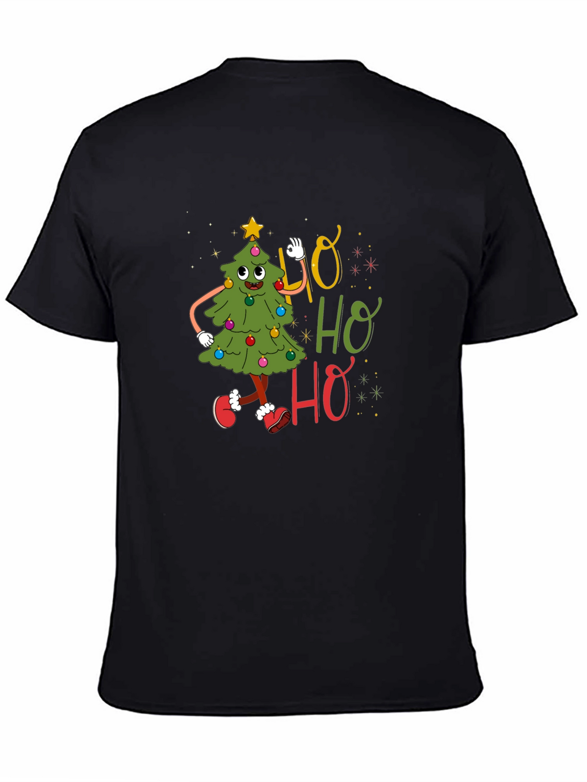 Festive Ho Ho Ho Christmas Tree Graphic Tee