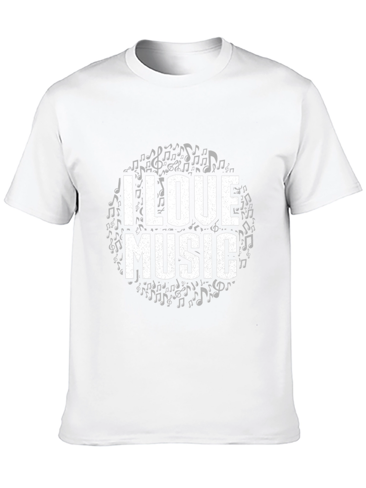 I Love Music Black Graphic Tee Shirt