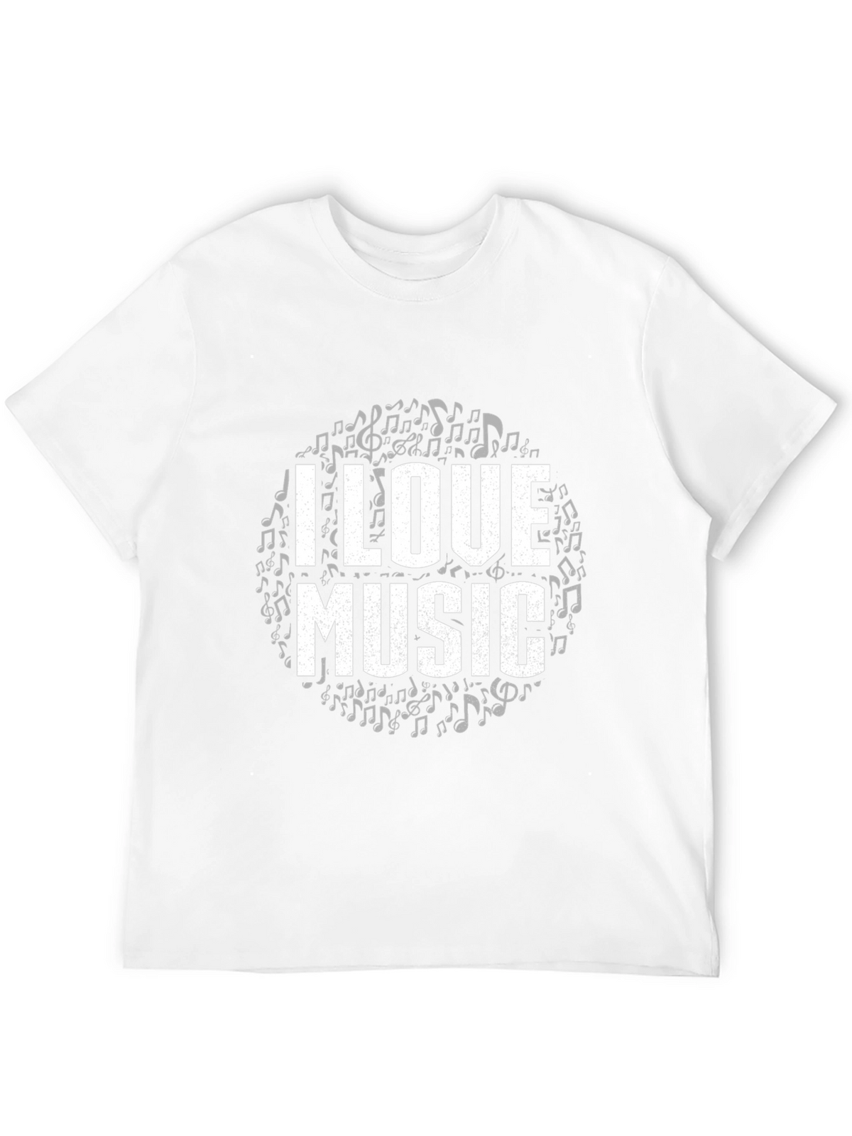 I Love Music Black Graphic Tee Shirt