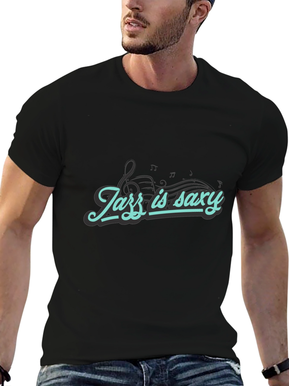 Jazz is Saxy Black T-Shirt