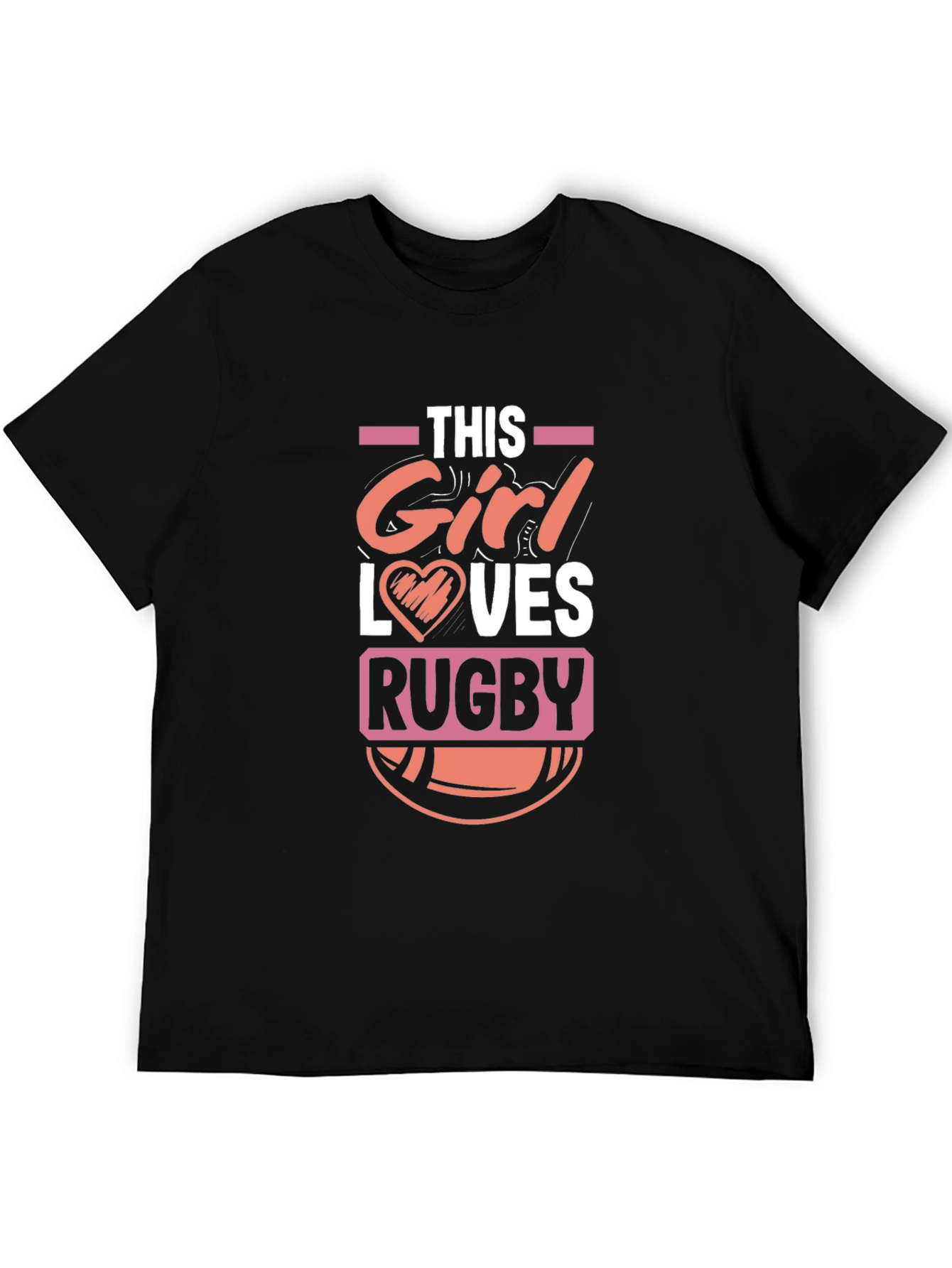This Girl Loves Rugby T-Shirt - Black