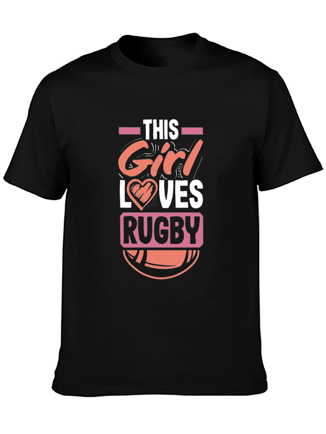 This Girl Loves Rugby T-Shirt - Black