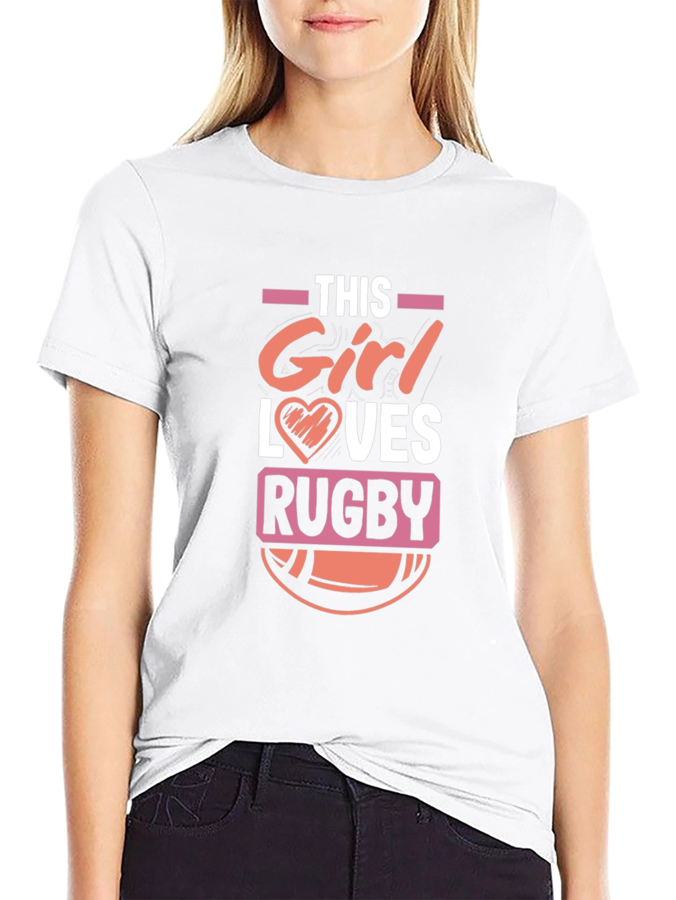 This Girl Loves Rugby T-Shirt - Black
