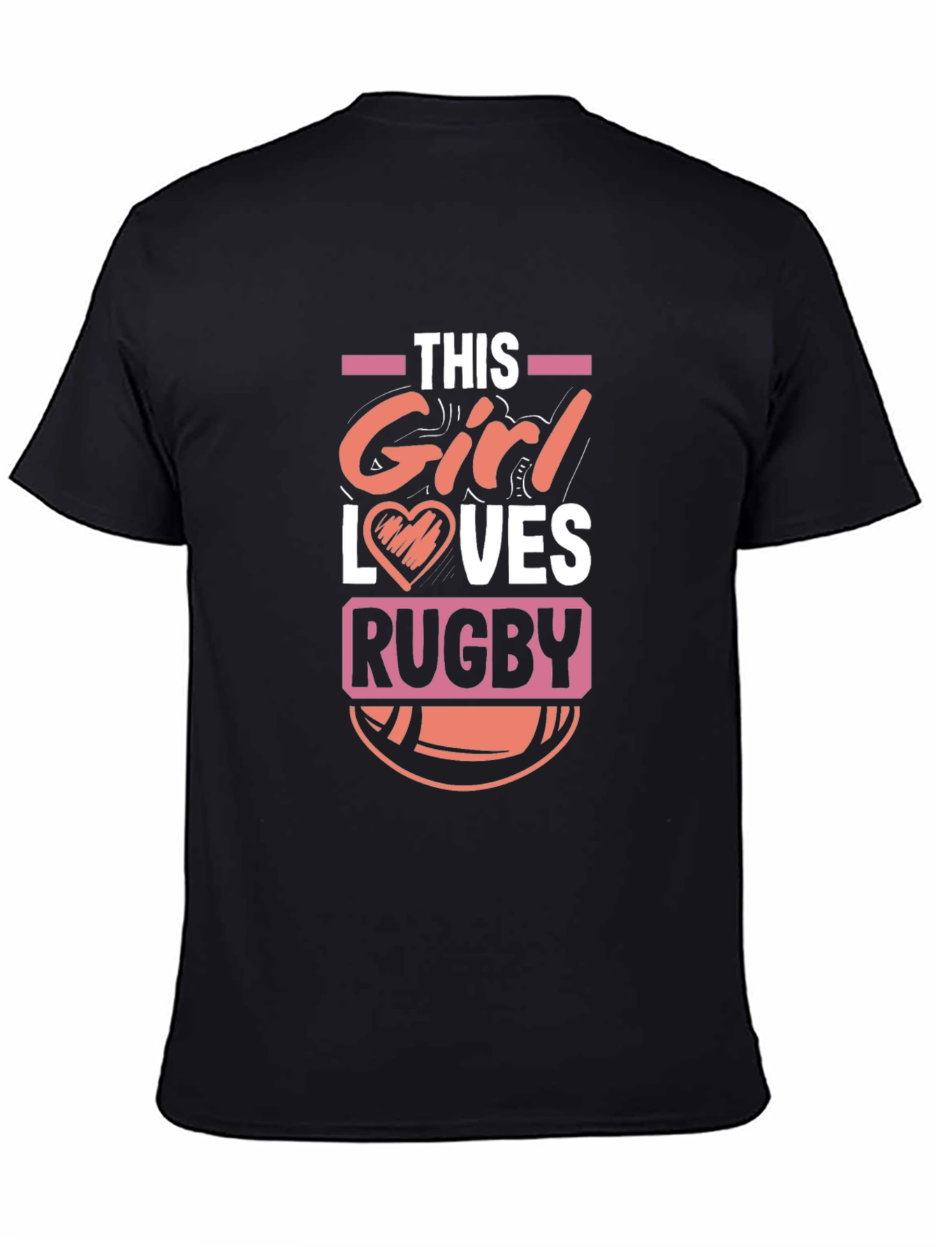 This Girl Loves Rugby T-Shirt - Black