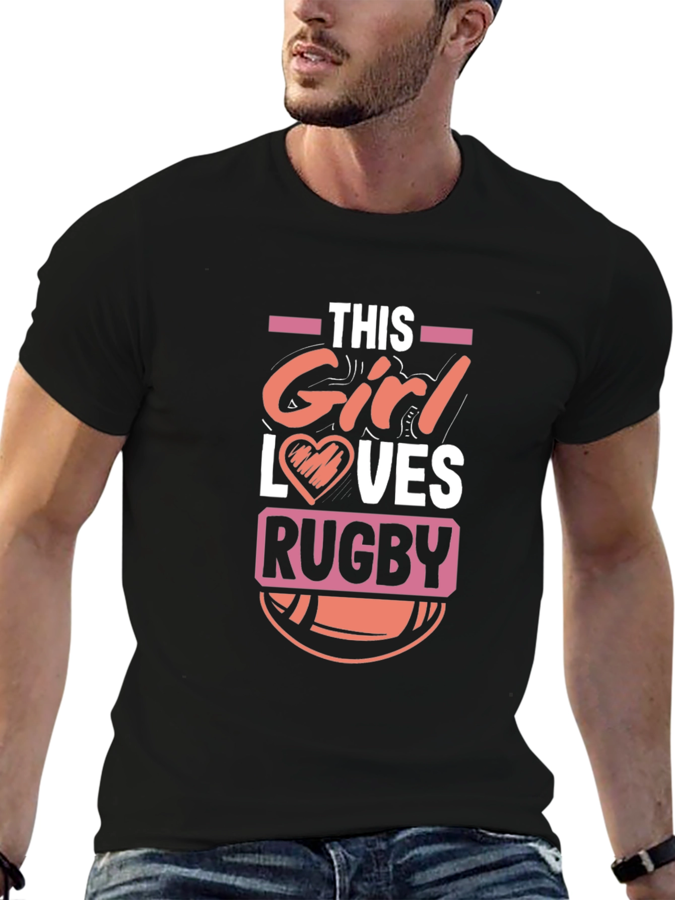 This Girl Loves Rugby T-Shirt - Black