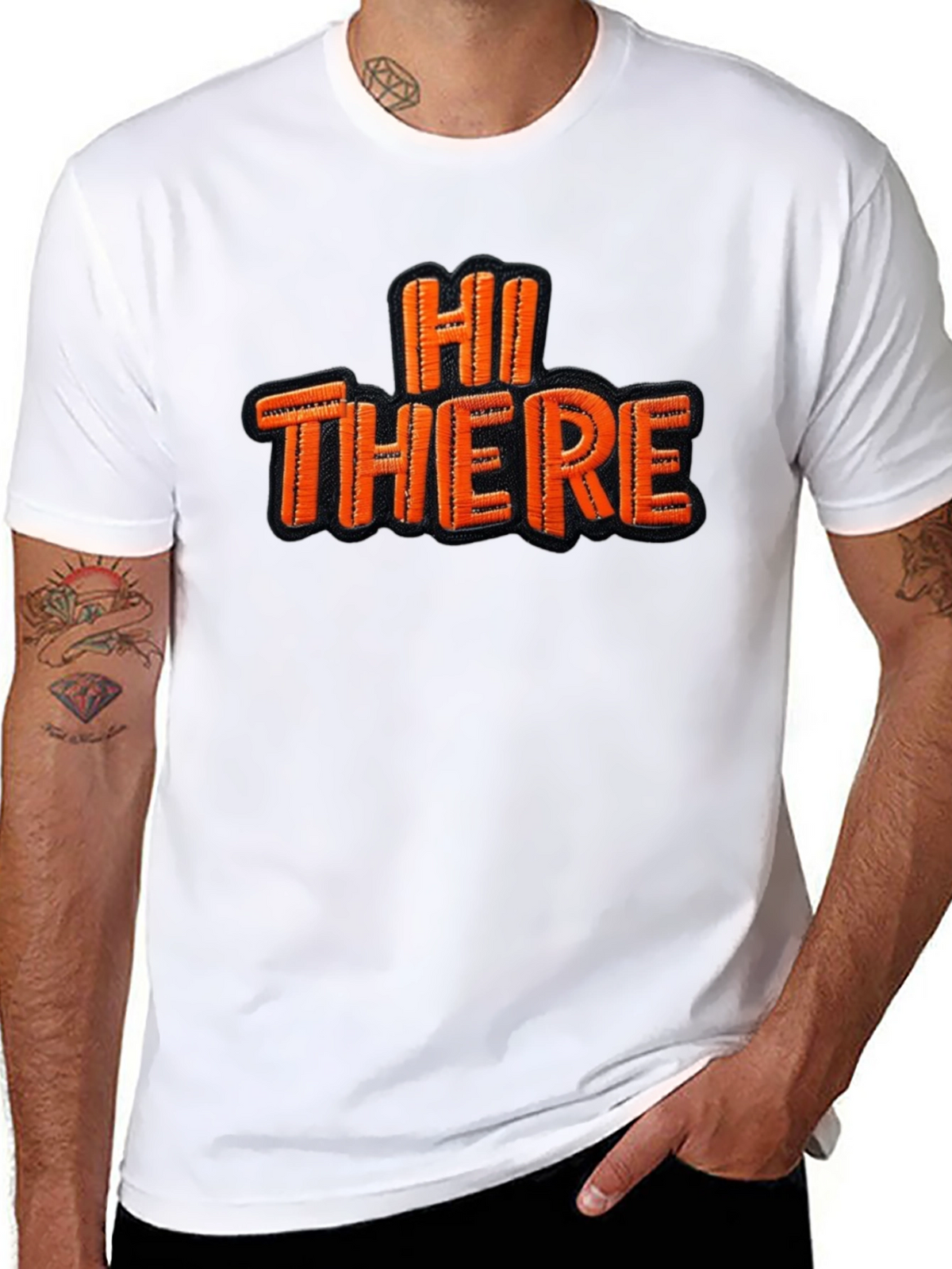 Hi There Graphic Tee - Classic Black Cotton T-Shirt