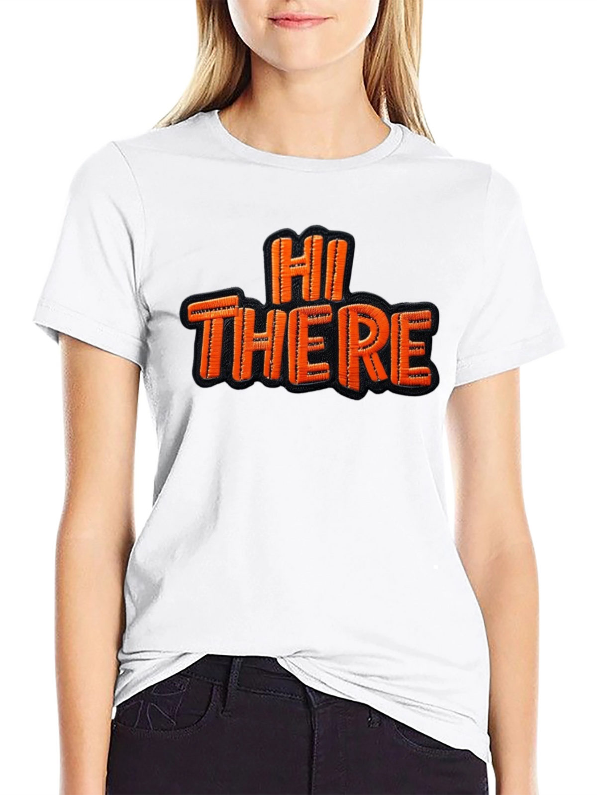 Hi There Graphic Tee - Classic Black Cotton T-Shirt