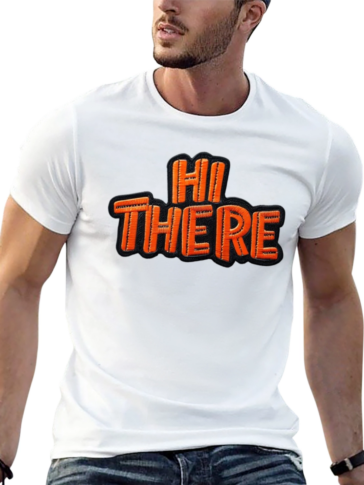 Hi There Graphic Tee - Classic Black Cotton T-Shirt