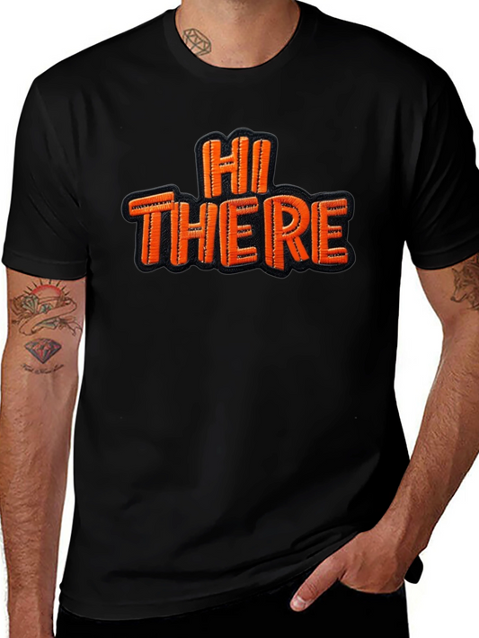 Hi There Graphic Tee - Classic Black Cotton T-Shirt