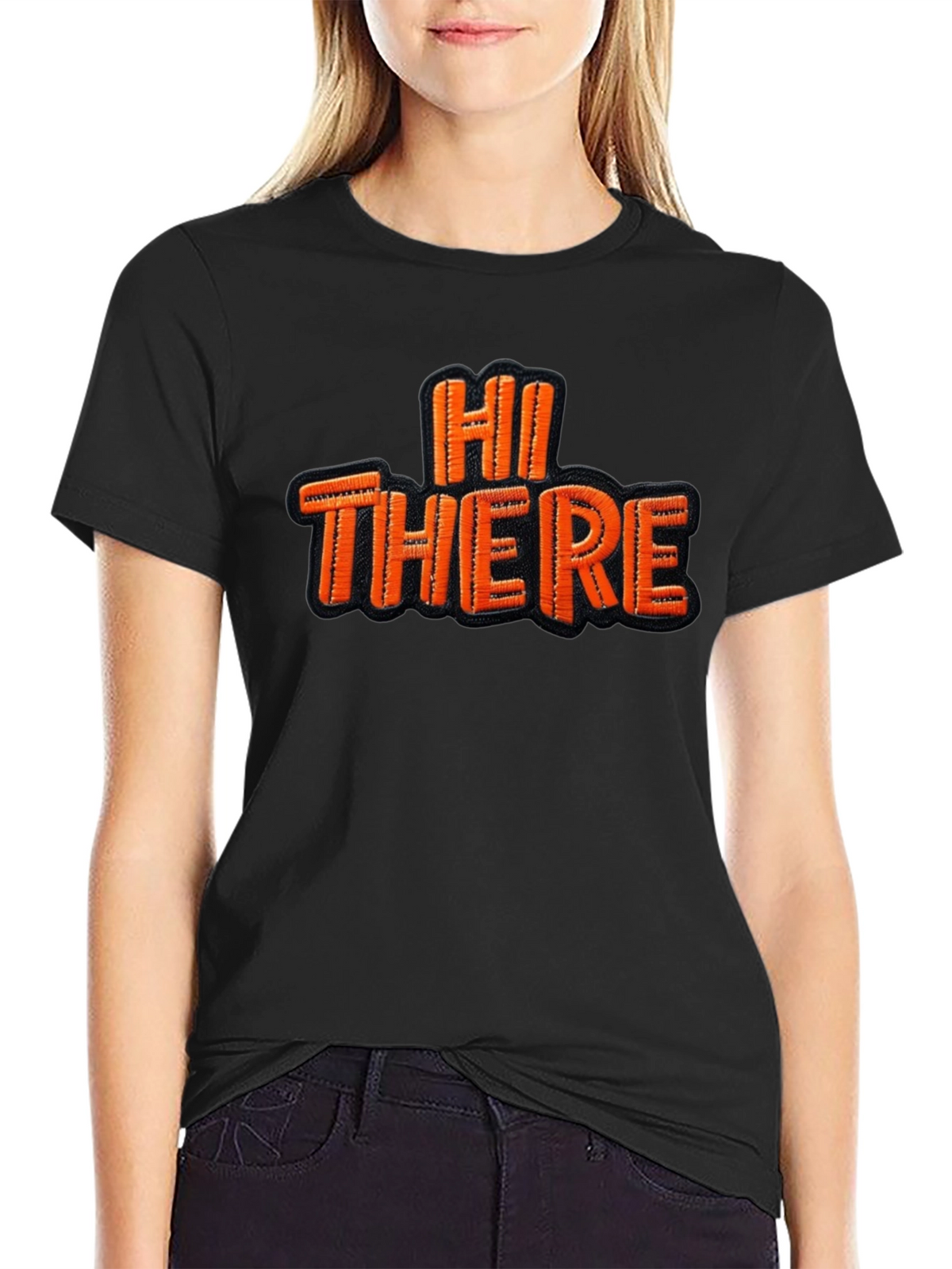 Hi There Graphic Tee - Classic Black Cotton T-Shirt