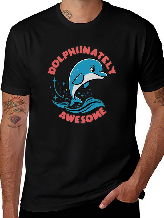 Dolphinately Awesome Graphic T-Shirt - Black