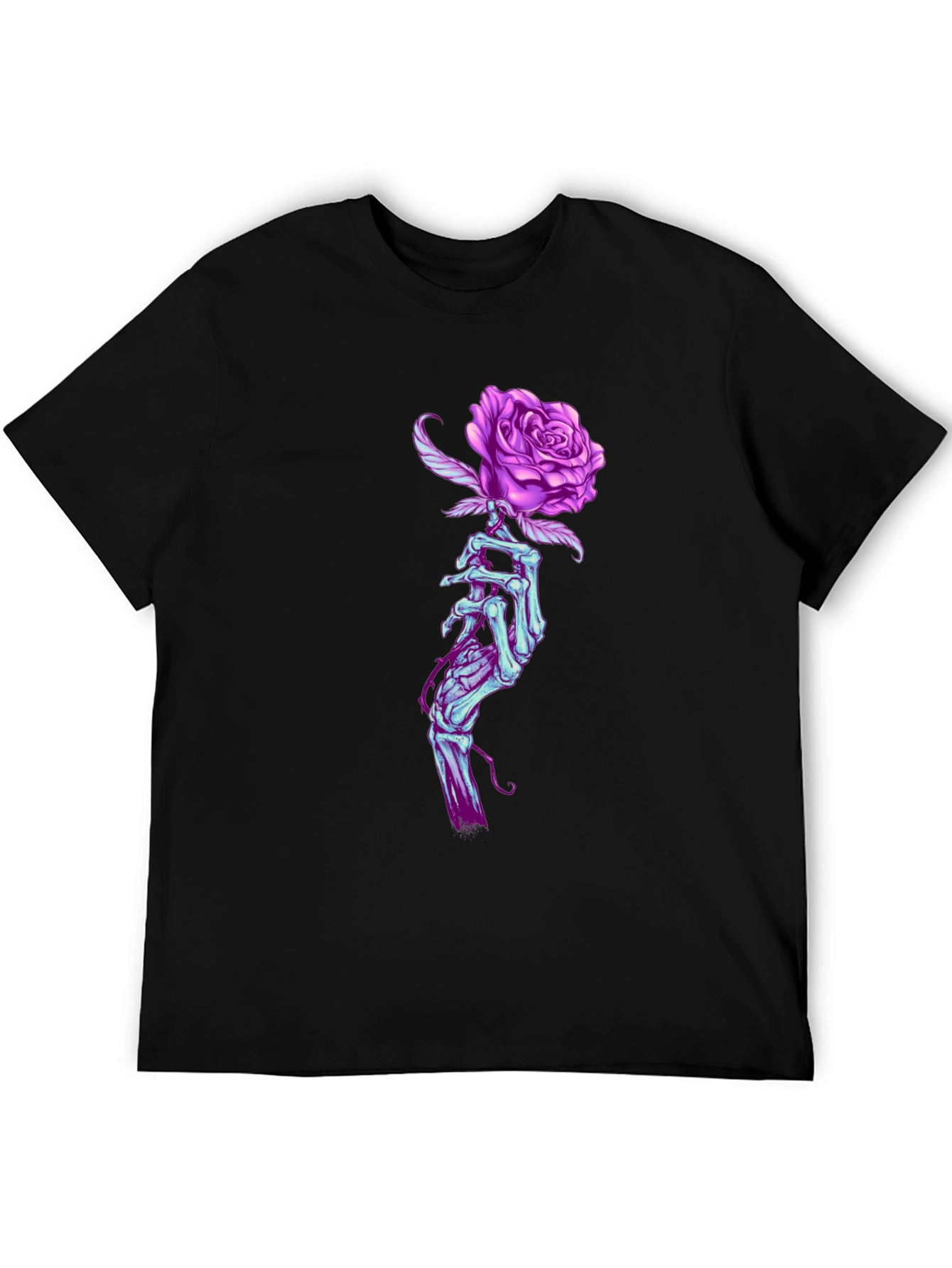Rose Hand Graphic T-Shirt - Black