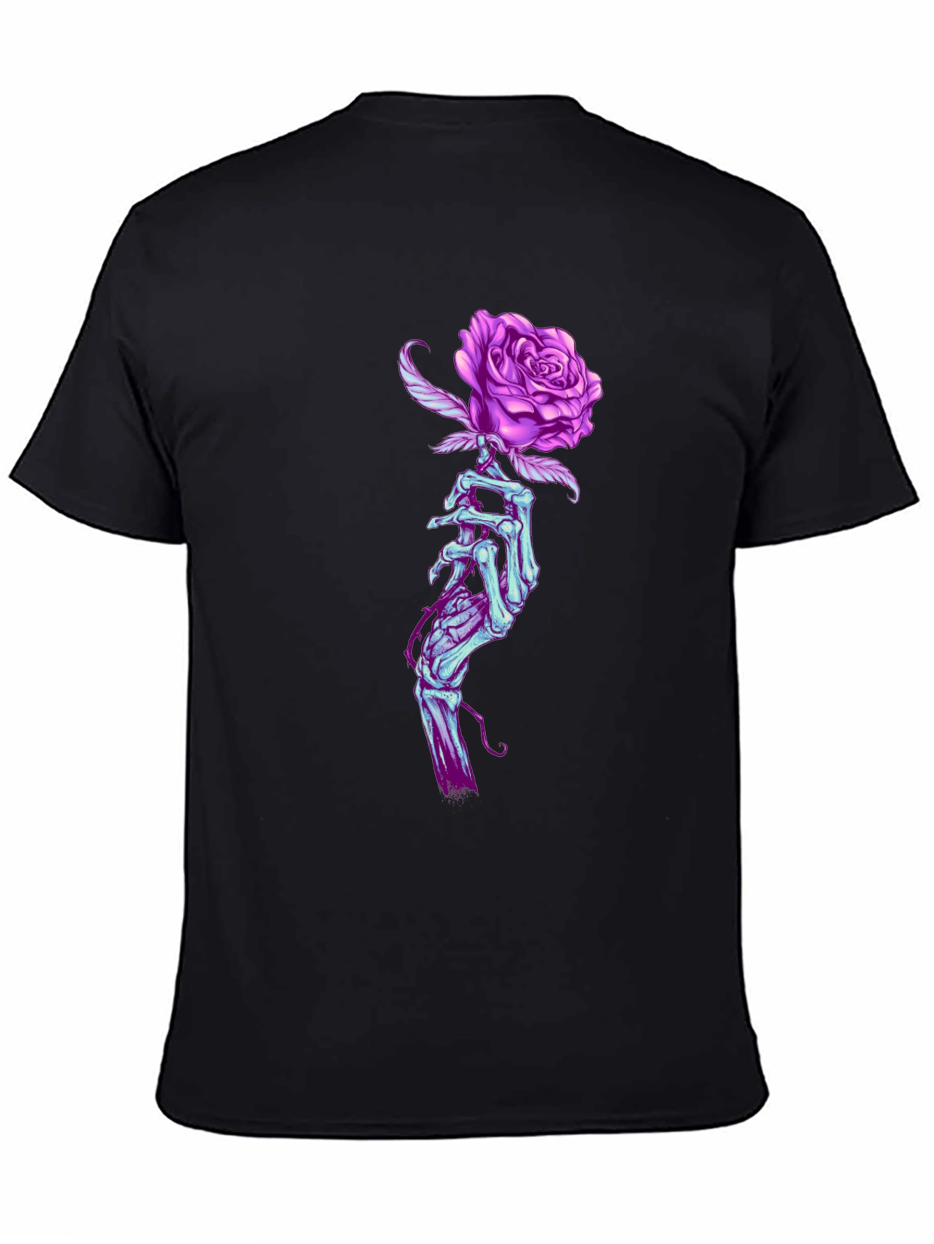 Rose Hand Graphic T-Shirt - Black