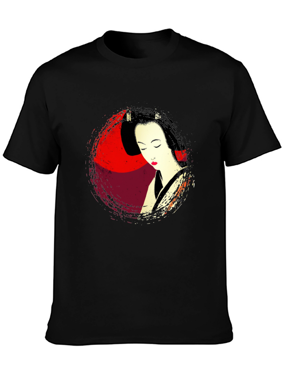 Geisha Graphic Print Mens T-Shirt