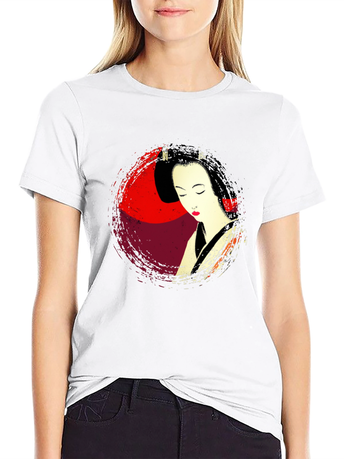 Geisha Graphic Print Mens T-Shirt