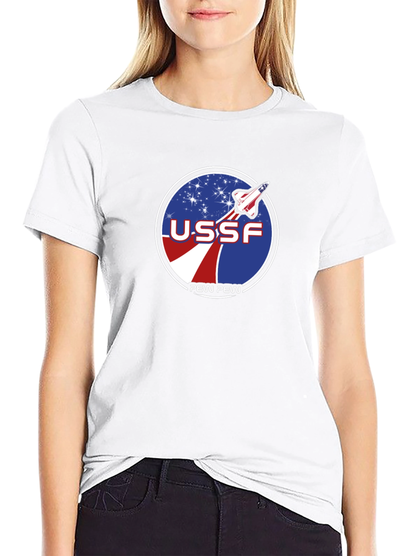 USSF Pew Pew Space Force Graphic T-Shirt