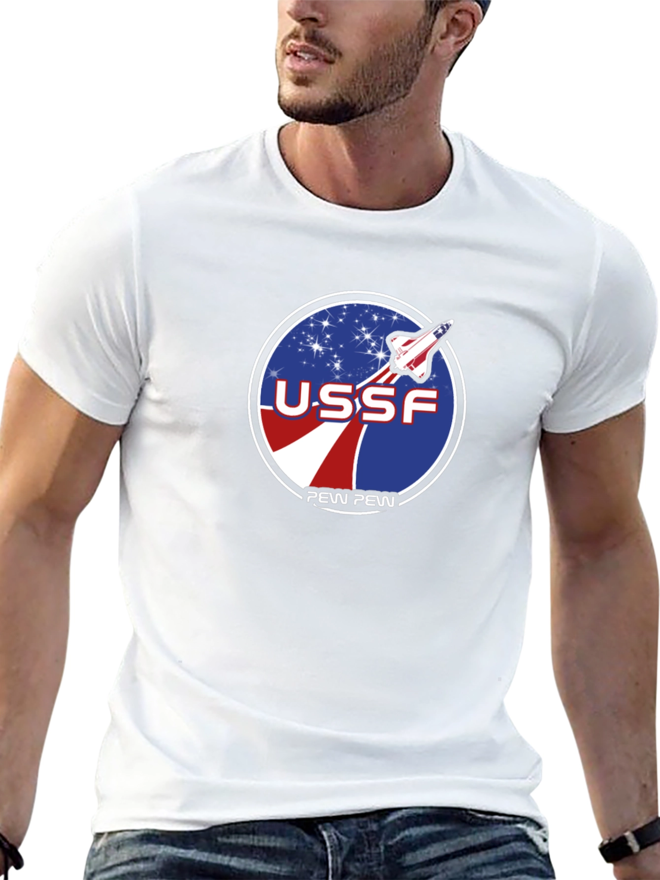 USSF Pew Pew Space Force Graphic T-Shirt