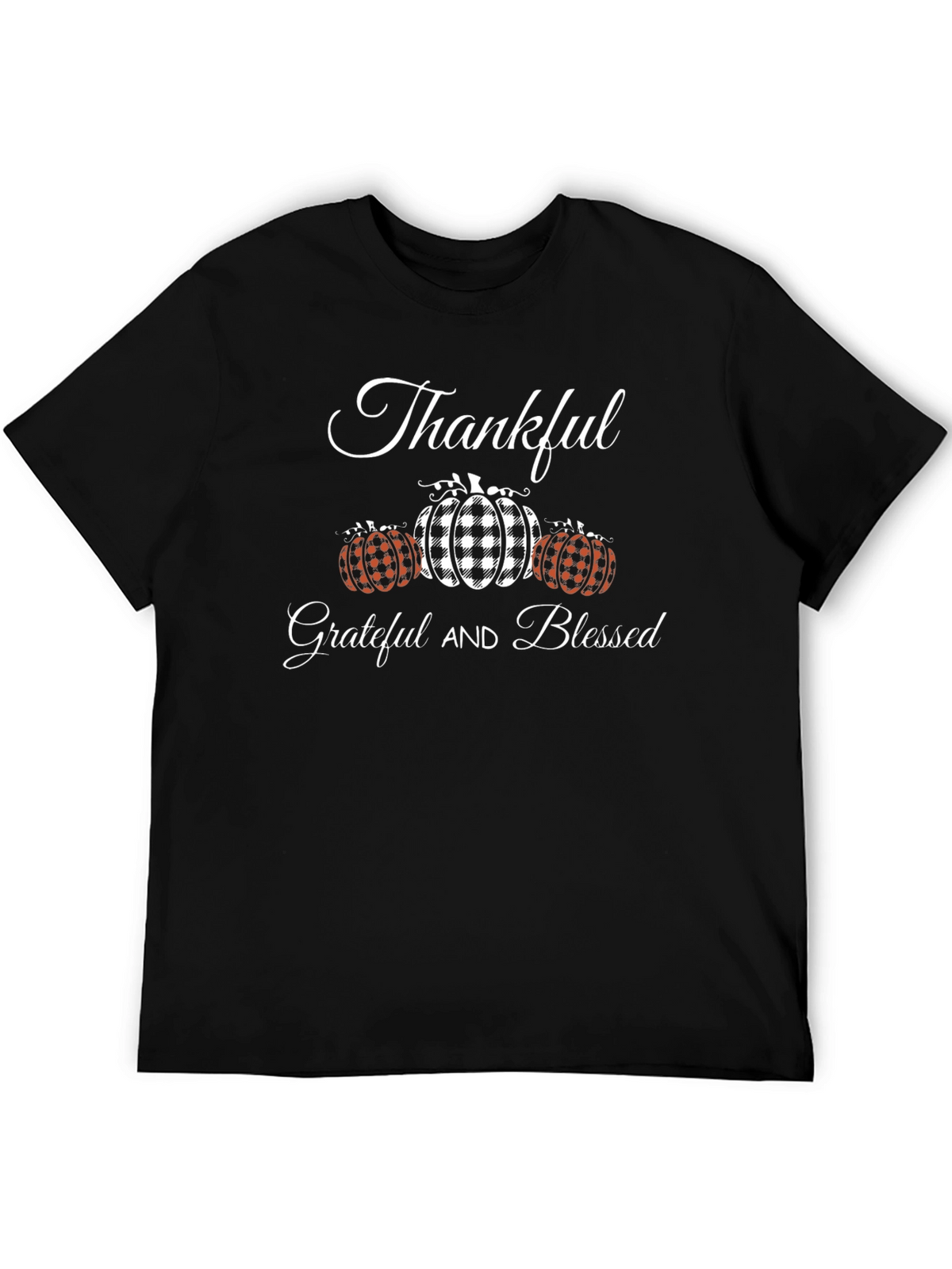 Thankful Grateful Blessed T-Shirt - Pumpkin Design