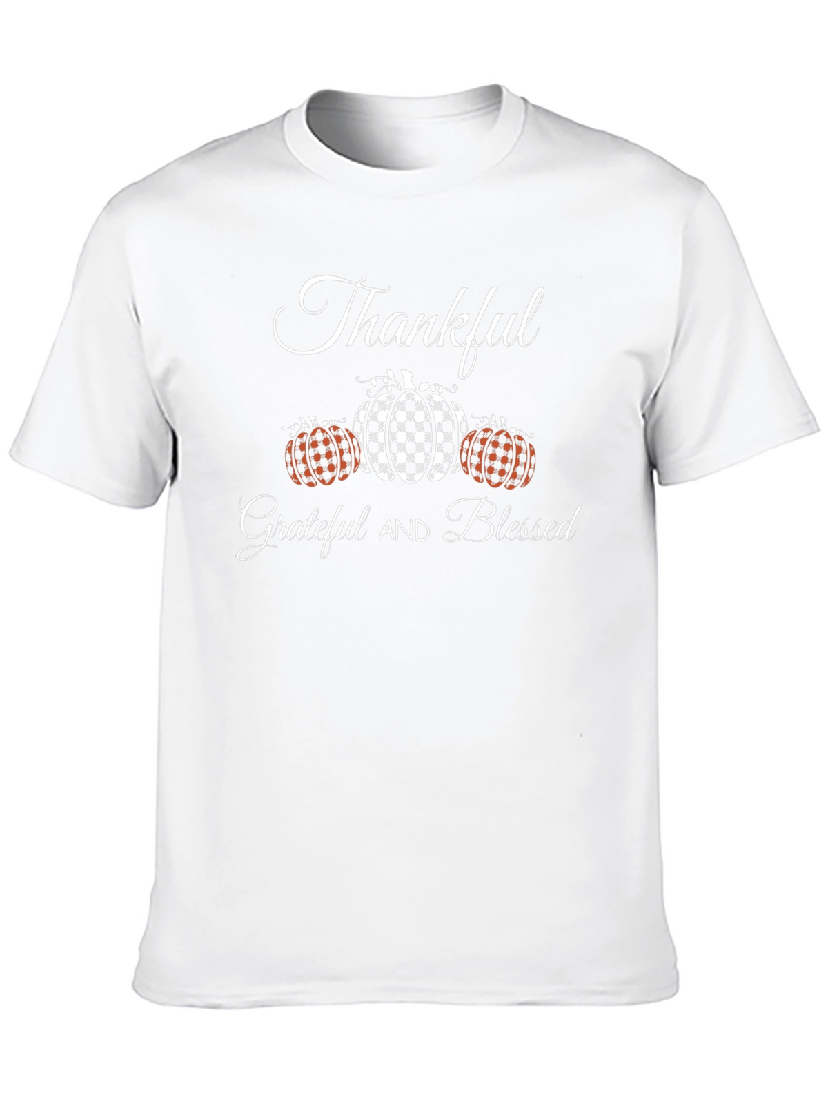 Thankful Grateful Blessed T-Shirt - Pumpkin Design