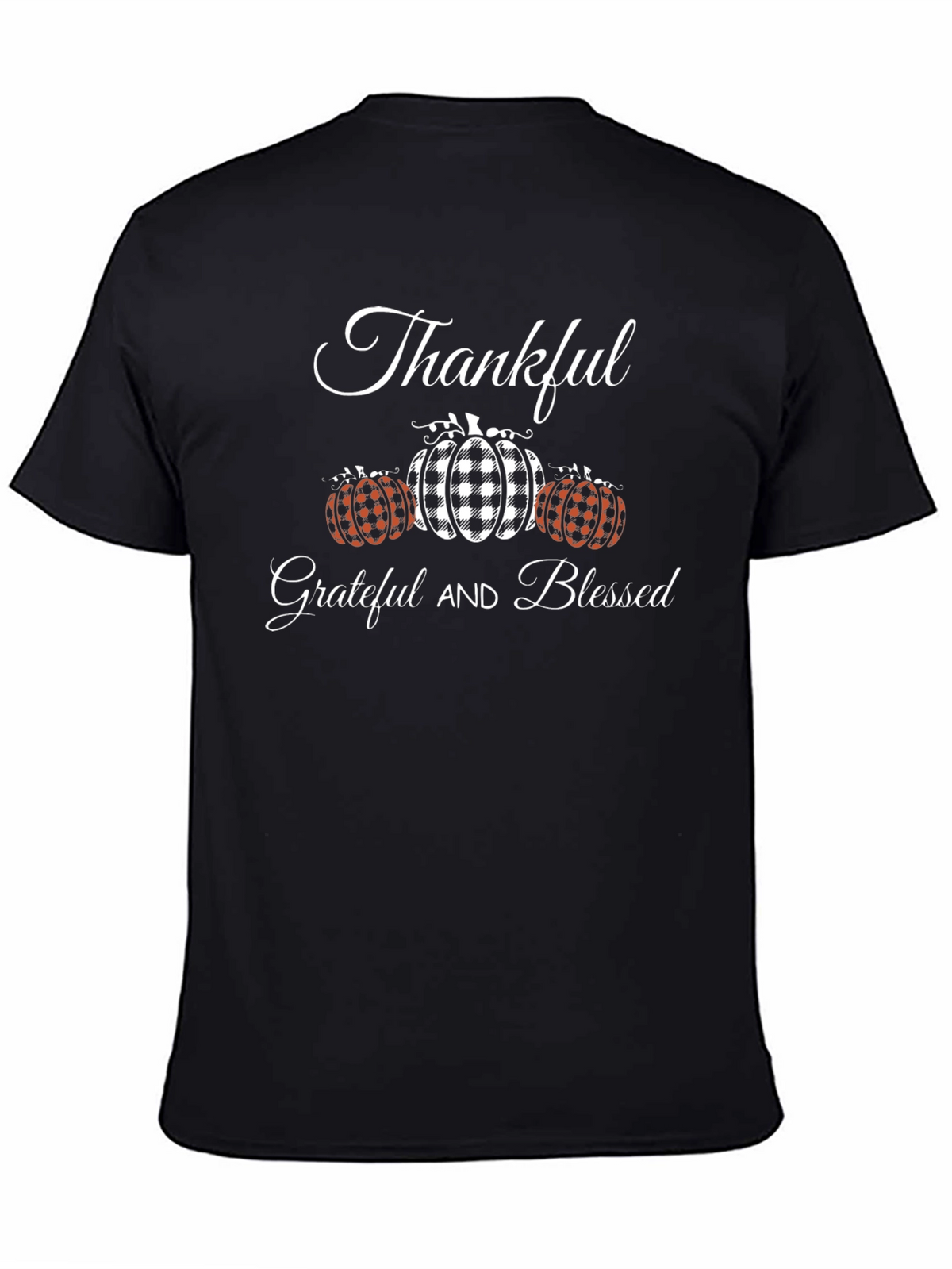 Thankful Grateful Blessed T-Shirt - Pumpkin Design