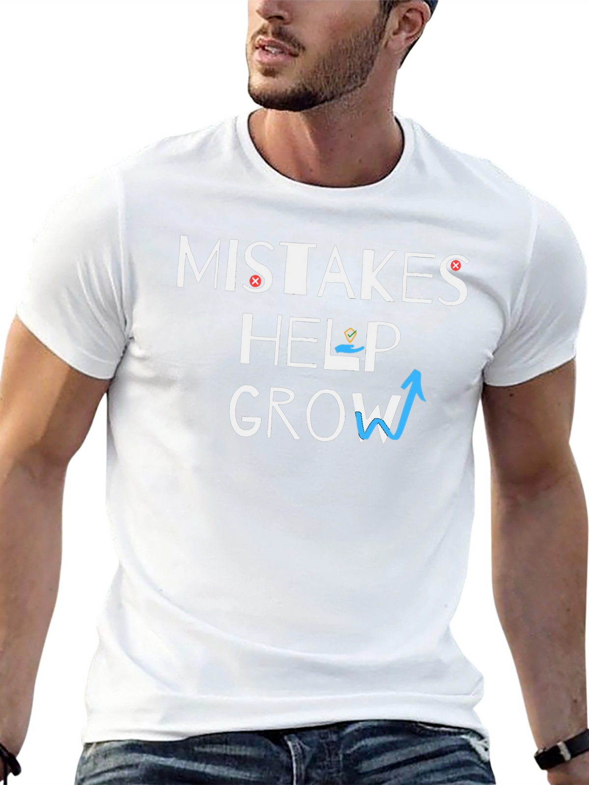 Mistakes Help Grow Graphic Tee - Motivational T-Shirt