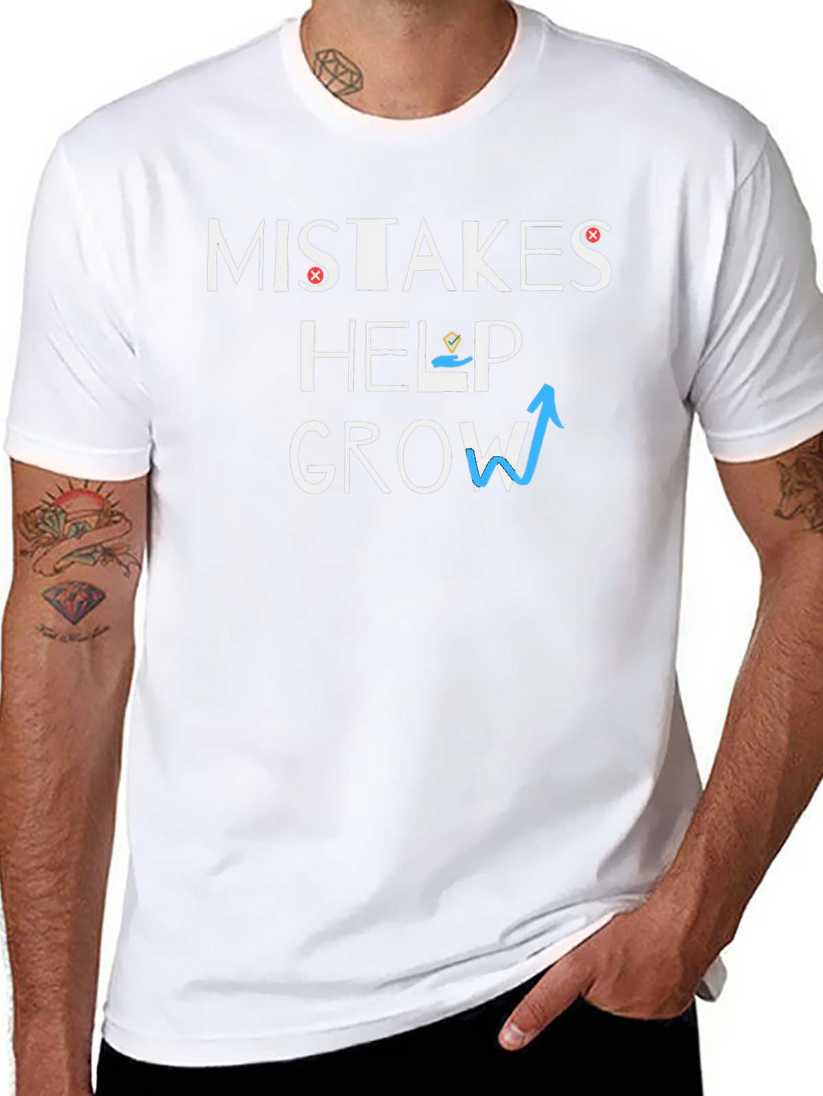 Mistakes Help Grow Graphic Tee - Motivational T-Shirt