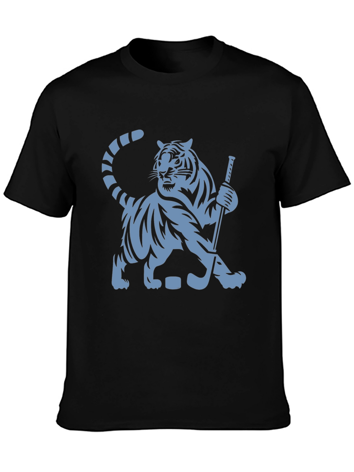 Hockey Tiger Graphic T-Shirt - Black