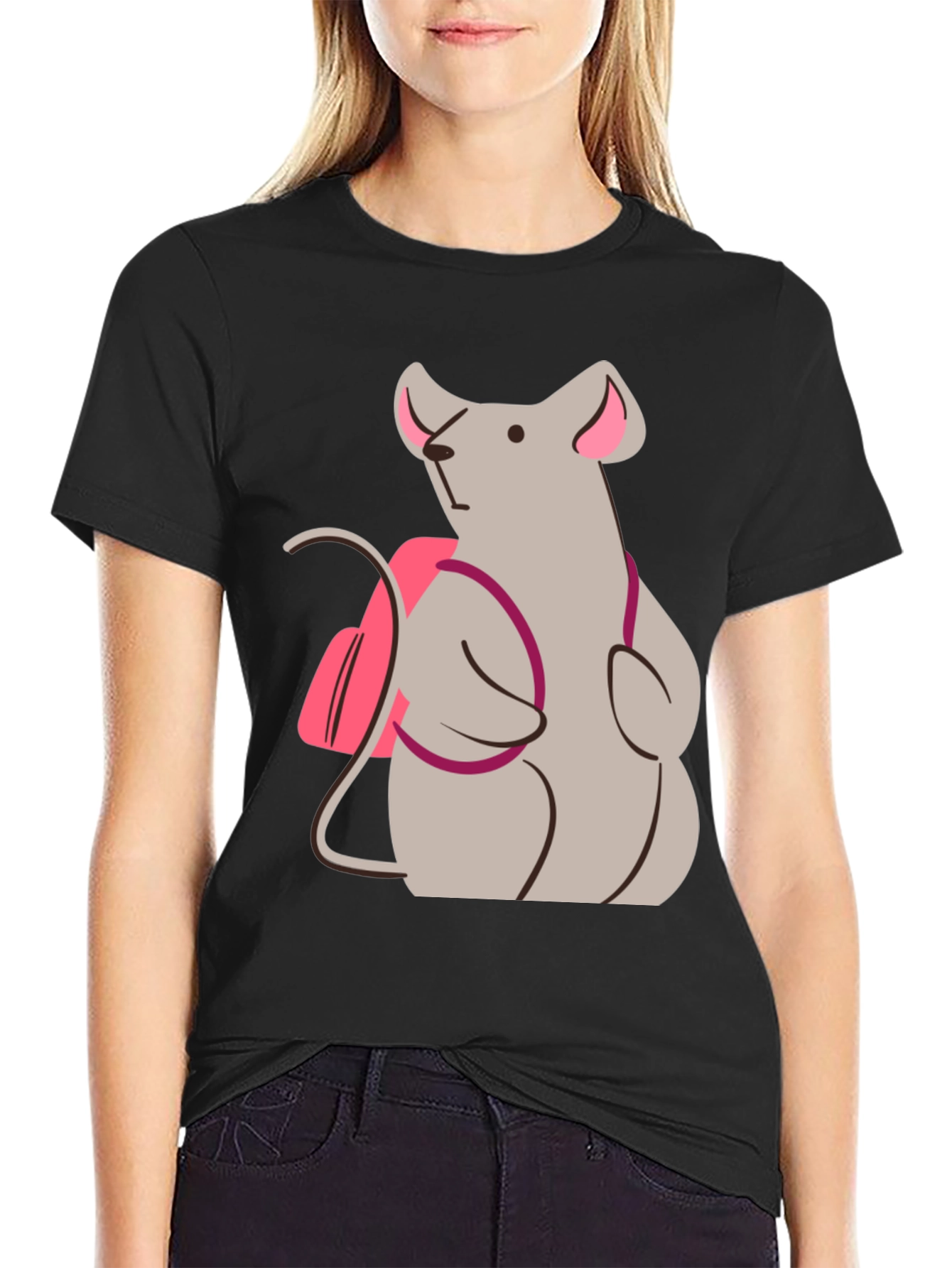 Whimsical Mouse Graphic Tee - Cute Animal T-Shirt