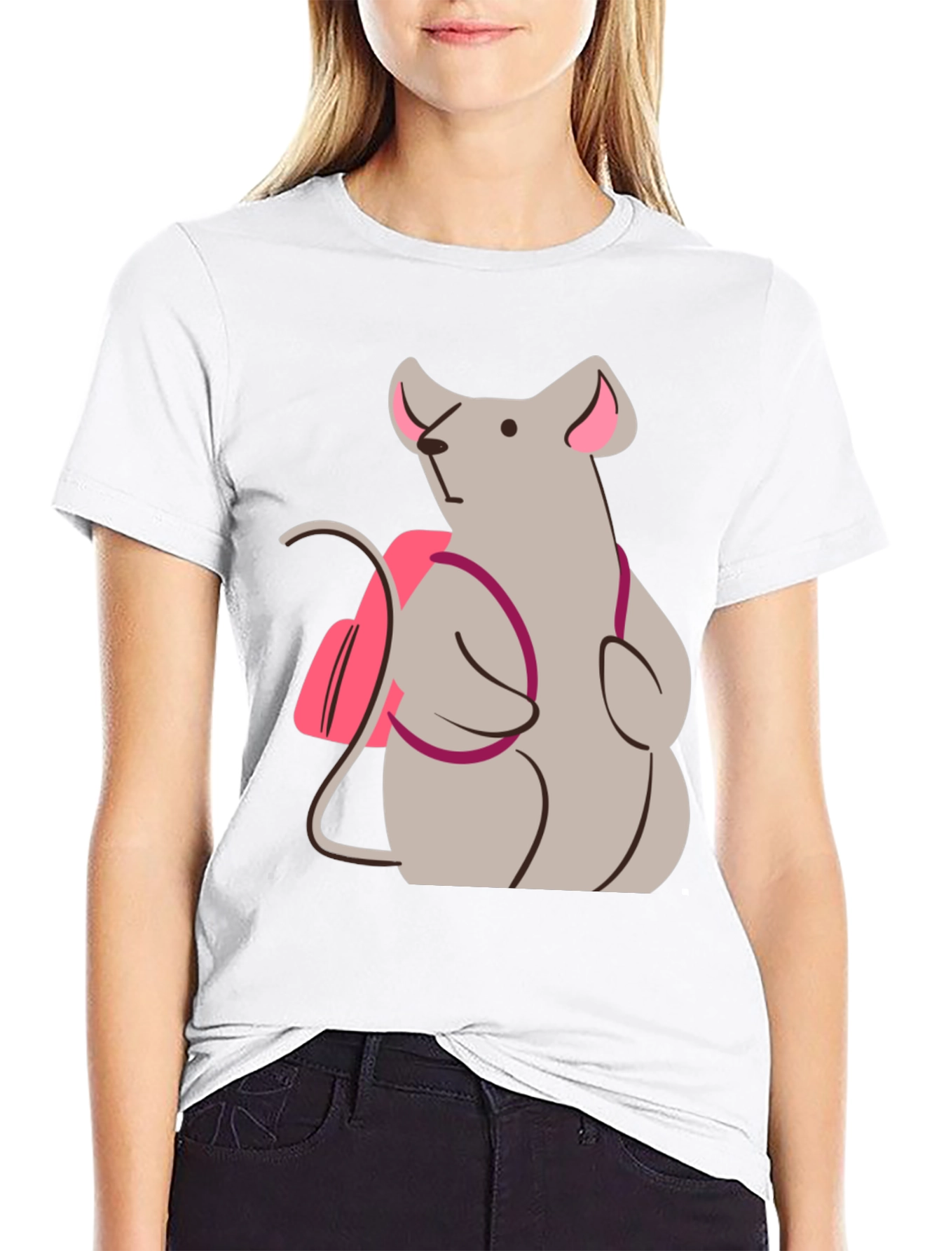 Whimsical Mouse Graphic Tee - Cute Animal T-Shirt