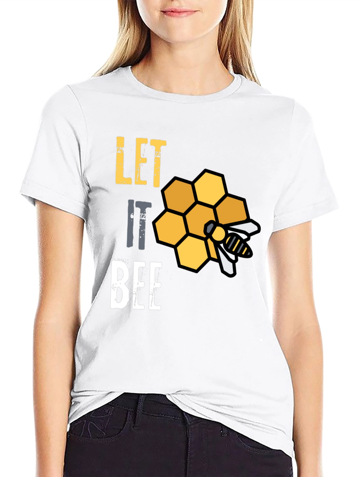 Let It Bee Graphic Tee - Unique Honeycomb Design
