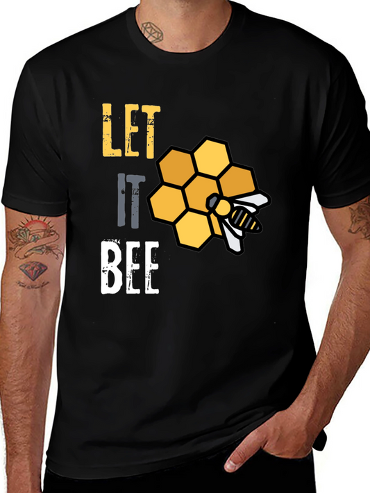 Let It Bee Graphic Tee - Unique Honeycomb Design