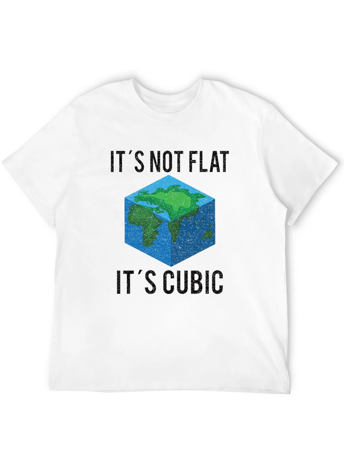 Cubic Earth T-Shirt - Flat Earth Conspiracy Parody