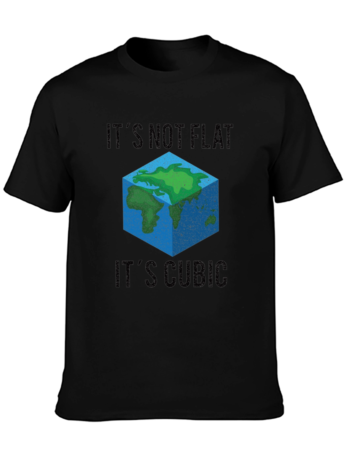 Cubic Earth T-Shirt - Flat Earth Conspiracy Parody