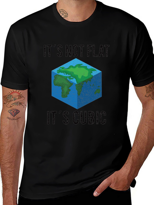Cubic Earth T-Shirt - Flat Earth Conspiracy Parody