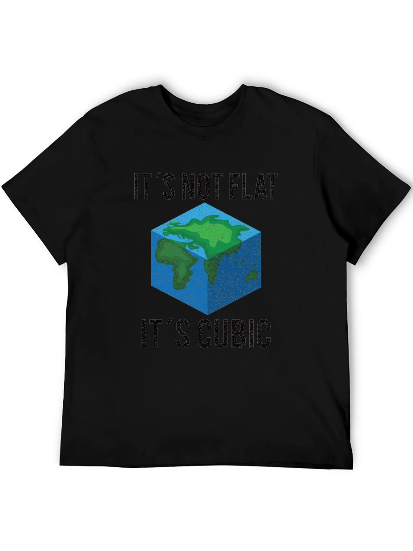 Cubic Earth T-Shirt - Flat Earth Conspiracy Parody