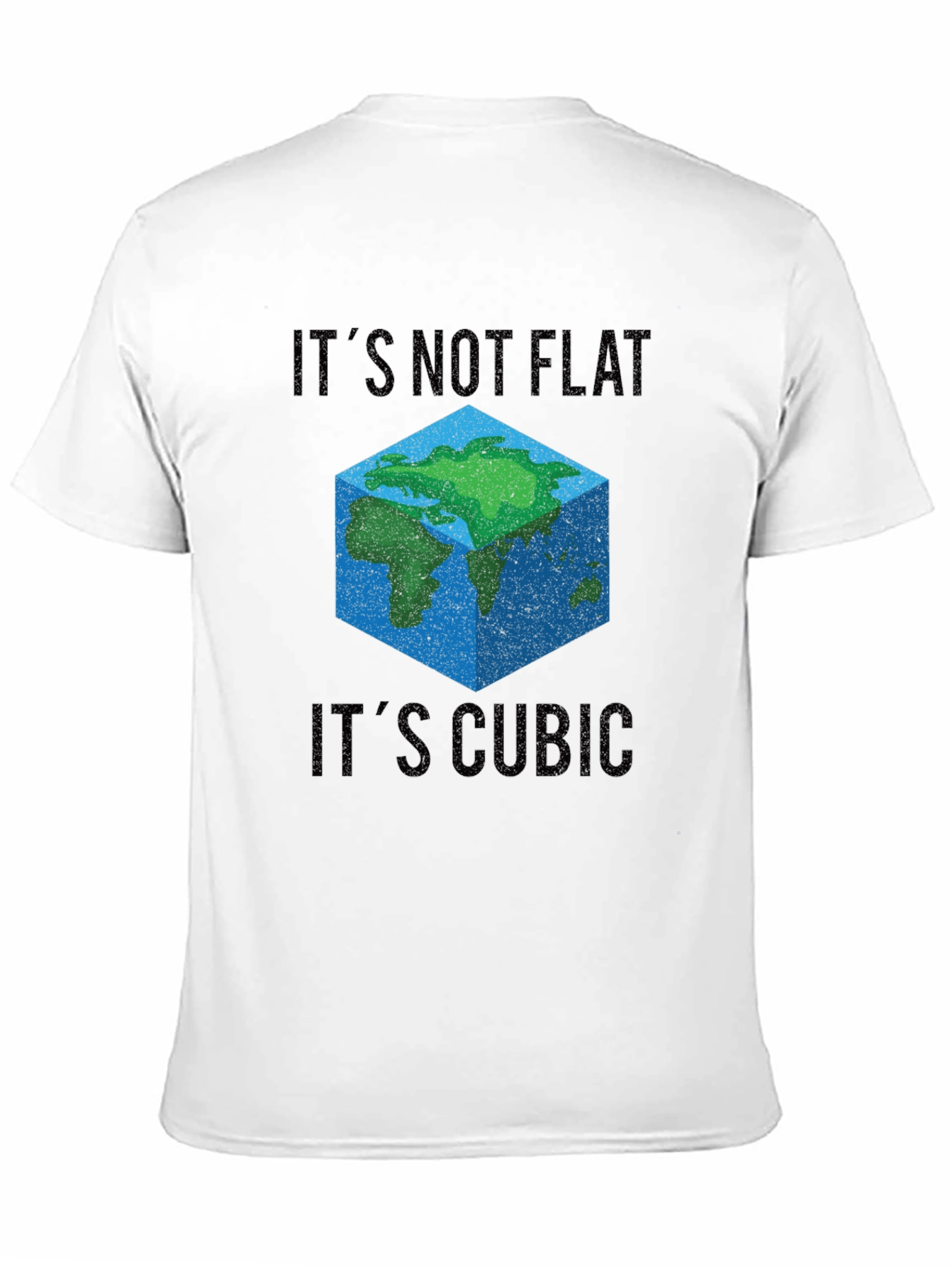 Cubic Earth T-Shirt - Flat Earth Conspiracy Parody