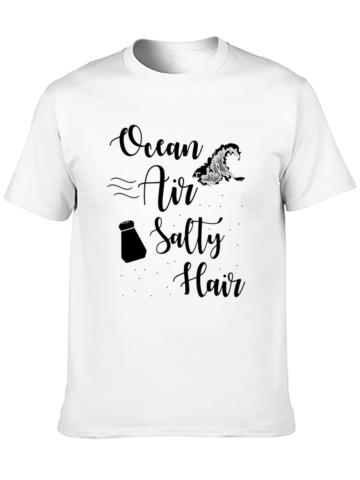 Ocean Air Salty Hair Black T-Shirt