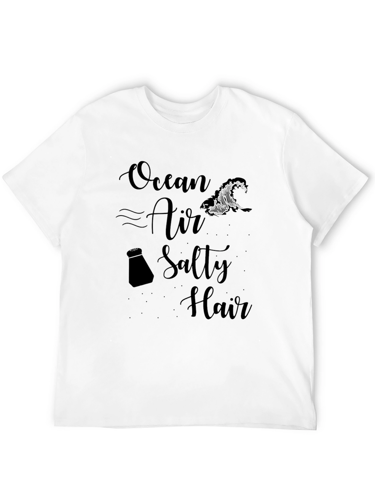 Ocean Air Salty Hair Black T-Shirt