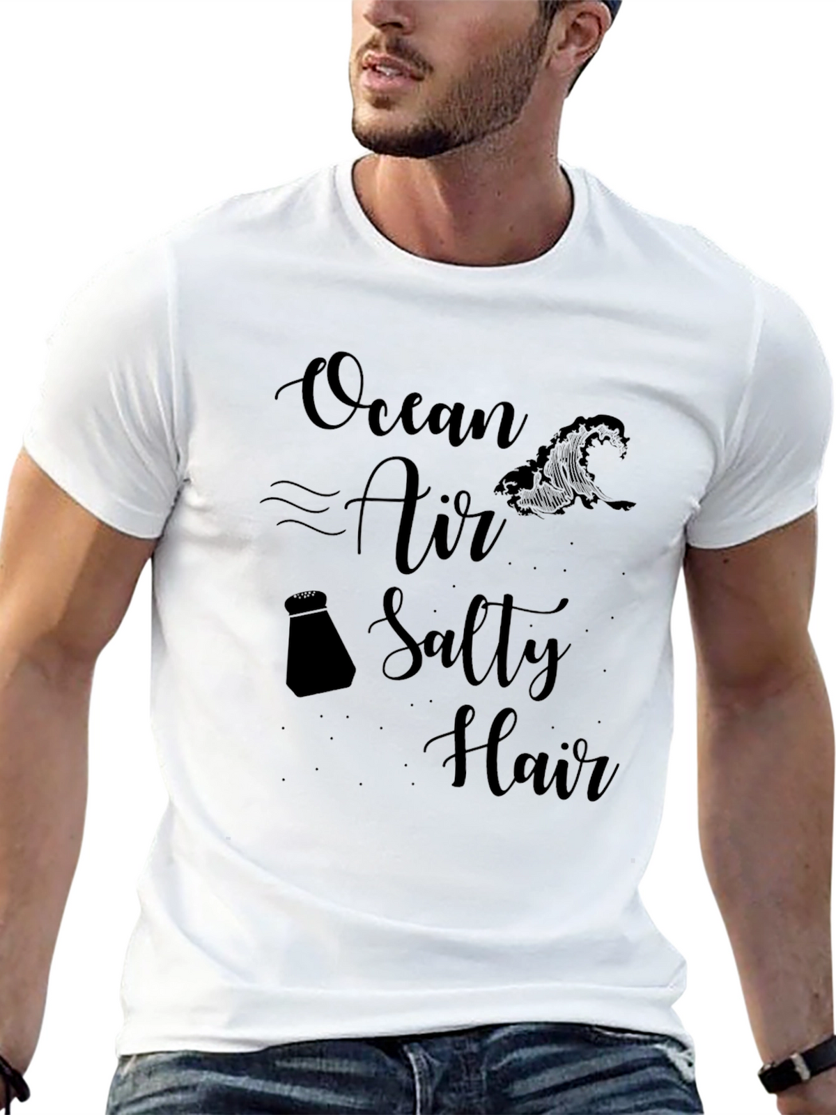 Ocean Air Salty Hair Black T-Shirt