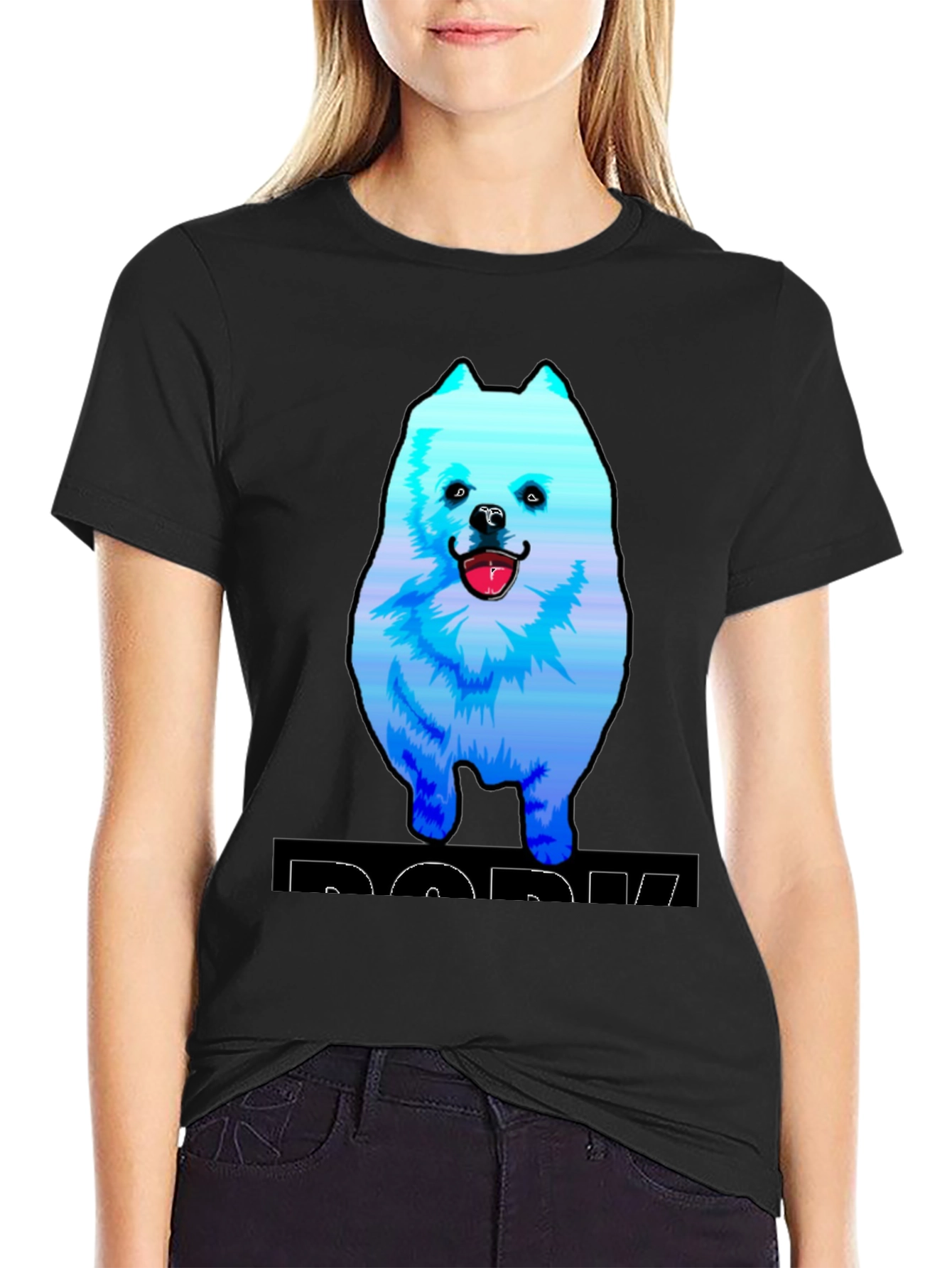 Dog Graphic T-Shirt - Trendy Black Cotton Tee