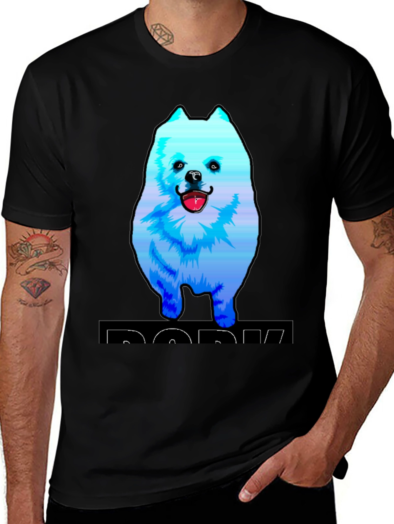Dog Graphic T-Shirt - Trendy Black Cotton Tee