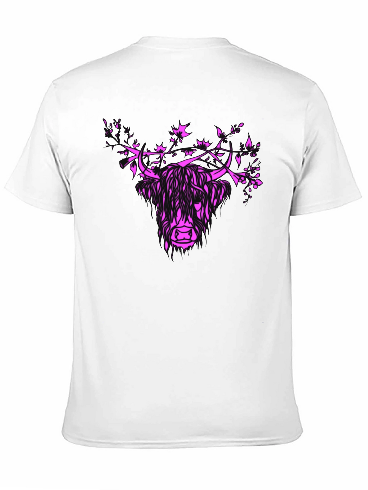 Highland Cow Floral Crown Graphic Tee - Mens