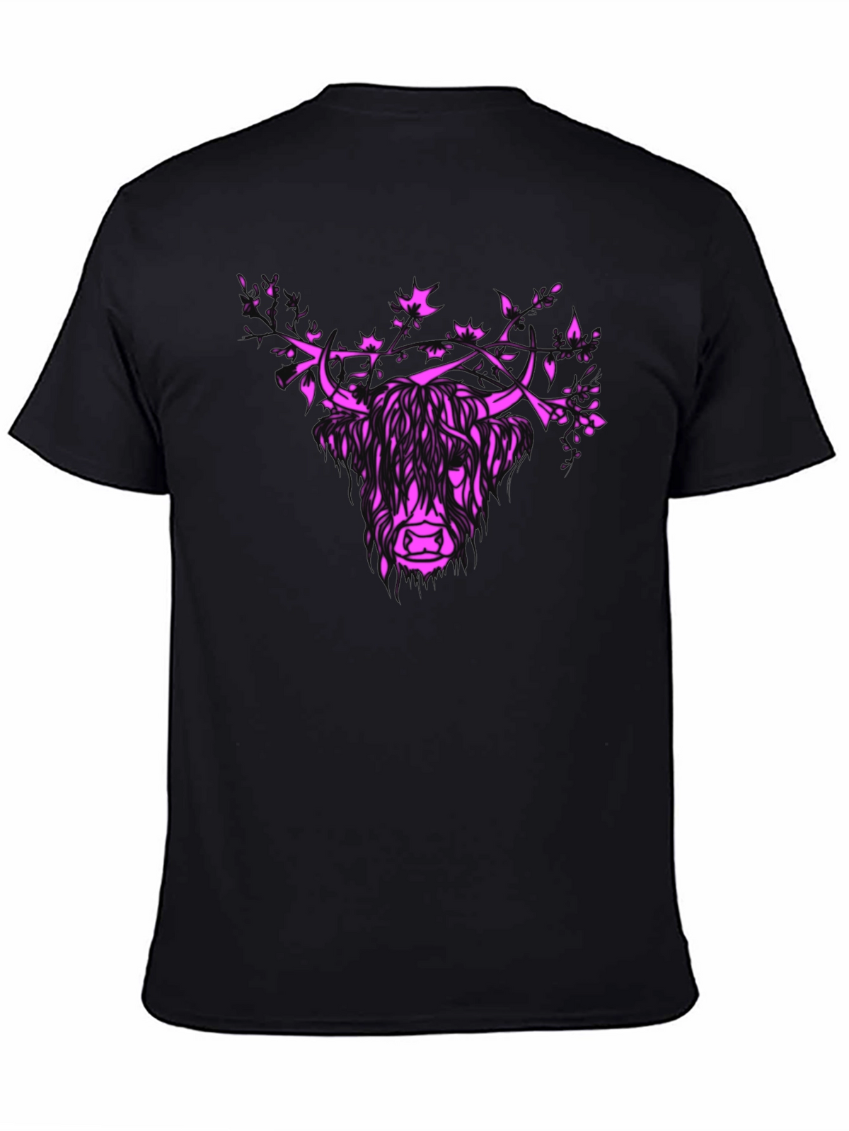 Highland Cow Floral Crown Graphic Tee - Mens